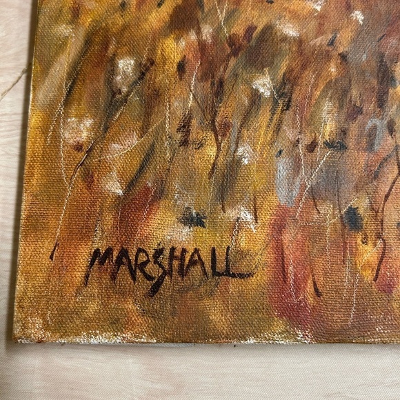 Vintage Original Painting On Canvas Autumn Fall Barn Farmhouse 16x20 Marshall - Picture 2 of 7